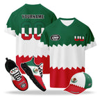 Custom 2026 World Cup Mexico High Quality Soccer Stadium Version Jersey Sneakers Sports Shoes and Hat Combo Offer Personalized Team Name and Logo ZH-F023091-3