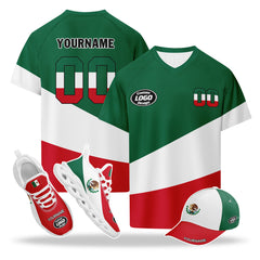 Custom 2026 World Cup Mexico High Quality Soccer Stadium Version Jersey Sneakers Sports Shoes and Hat Combo Offer Personalized Team Name and Logo ZH-F023091-4