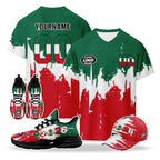 Custom 2026 World Cup Mexico High Quality Soccer Stadium Version Jersey Sneakers Sports Shoes and Hat Combo Offer Personalized Team Name and Logo ZH-F023092-1