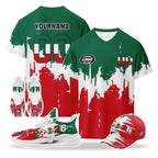 Custom 2026 World Cup Mexico High Quality Soccer Stadium Version Jersey Sneakers Sports Shoes and Hat Combo Offer Personalized Team Name and Logo ZH-F023092-1
