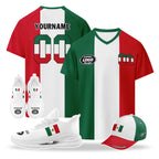 Custom 2026 World Cup Mexico High Quality Soccer Stadium Version Jersey Sneakers Sports Shoes and Hat Combo Offer Personalized Team Name and Logo ZH-F023092-2