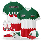 Custom 2026 World Cup Mexico High Quality Soccer Stadium Version Jersey Sneakers Sports Shoes and Hat Combo Offer Personalized Team Name and Logo ZH-F023092-3