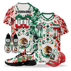 Custom 2026 World Cup Mexico High Quality Soccer Stadium Version Jersey Sneakers Sports Shoes and Hat Combo Offer Personalized Team Name and Logo ZH-F023092-5