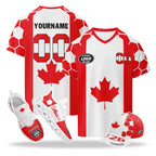 Custom 2026 World Cup Canada High Quality Soccer Stadium Version Jersey Sneakers Sports Shoes and Hat Combo Offer Personalized Team Name and Logo ZH-F023095-2
