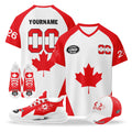Custom 2026 World Cup Canada High Quality Soccer Stadium Version Jersey Sneakers Sports Shoes and Hat Combo Offer Personalized Team Name and Logo ZH-F023096-4