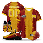 Custom 2026 World Cup Spain High Quality Soccer Stadium Version Jersey Sneakers Sports Shoes and Hat Combo Offer Personalized Team Name and Logo ZH-F025077-1