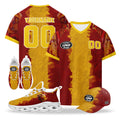 Custom 2026 World Cup Spain High Quality Soccer Stadium Version Jersey Sneakers Sports Shoes and Hat Combo Offer Personalized Team Name and Logo ZH-F025077-1