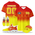 Custom 2026 World Cup Spain High Quality Soccer Stadium Version Jersey Sneakers Sports Shoes and Hat Combo Offer Personalized Team Name and Logo ZH-F025077-2