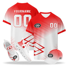 Custom Japan 2026 World Cup High Quality Soccer Stadium Version Jersey Sneakers Sports Shoes and Hat Combo Offer Personalized Team Name and Logo ZH-F025092-10