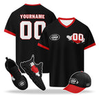 Custom Japan 2026 World Cup High Quality Soccer Stadium Version Jersey Sneakers Sports Shoes and Hat Combo Offer Personalized Team Name and Logo ZH-F025092-1