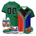 Custom South Africa 2026 World Cup High Quality Soccer Stadium Version Jersey Sneakers Sports Shoes and Hat Combo Offer Personalized Team Name and Logo ZH-F025128-1