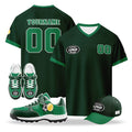 Custom South Africa 2026 World Cup High Quality Soccer Stadium Version Jersey Sneakers Sports Shoes and Hat Combo Offer Personalized Team Name and Logo ZH-F025128-3
