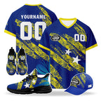Custom Curaçao 2026 World Cup High Quality Soccer Stadium Version Jersey Sneakers Sports Shoes and Hat Combo Offer Personalized Team Name and Logo ZH-F025154-4