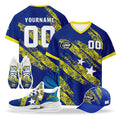 Custom Curaçao 2026 World Cup High Quality Soccer Stadium Version Jersey Sneakers Sports Shoes and Hat Combo Offer Personalized Team Name and Logo ZH-F025154-4