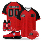 Custom England 2026 World Cup High Quality Soccer Stadium Version Jersey Sneakers Sports Shoes and Hat Combo Offer Personalized Team Name and Logo ZH-F025133-5