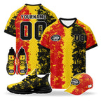 Custom Belgium 2026 World Cup High Quality Soccer Stadium Version Jersey Sneakers Sports Shoes and Hat Combo Offer Personalized Team Name and Logo ZH-F025134-3