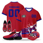Custom Australia 2026 World Cup High Quality Soccer Stadium Version Jersey Sneakers Sports Shoes and Hat Combo Offer Personalized Team Name and Logo ZH-F025139-4