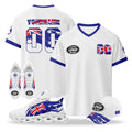 Custom Australia 2026 World Cup High Quality Soccer Stadium Version Jersey Sneakers Sports Shoes and Hat Combo Offer Personalized Team Name and Logo ZH-F025140-2