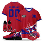 Custom Australia 2026 World Cup High Quality Soccer Stadium Version Jersey Sneakers Sports Shoes and Hat Combo Offer Personalized Team Name and Logo ZH-F025140-4