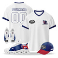 Custom Australia 2026 World Cup High Quality Soccer Stadium Version Jersey Sneakers Sports Shoes and Hat Combo Offer Personalized Team Name and Logo ZH-F025140-5