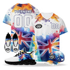 Custom Australia 2026 World Cup High Quality Soccer Stadium Version Jersey Sneakers Sports Shoes and Hat Combo Offer Personalized Team Name and Logo ZH-F025140-6