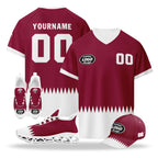 Custom Qatar 2026 World Cup High Quality Soccer Stadium Version Jersey Sneakers Sports Shoes and Hat Combo Offer Personalized Team Name and Logo ZH-F025144-1