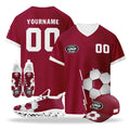 Custom Qatar 2026 World Cup High Quality Soccer Stadium Version Jersey Sneakers Sports Shoes and Hat Combo Offer Personalized Team Name and Logo ZH-F025144-3