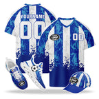 Custom Uruguay 2026 World Cup High Quality Soccer Stadium Version Jersey Sneakers Sports Shoes and Hat Combo Offer Personalized Team Name and Logo ZH-F025152-2