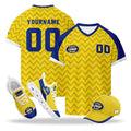 Custom Curaçao 2026 World Cup High Quality Soccer Stadium Version Jersey Sneakers Sports Shoes and Hat Combo Offer Personalized Team Name and Logo ZH-F025153-1