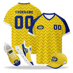 Custom Curaçao 2026 World Cup High Quality Soccer Stadium Version Jersey Sneakers Sports Shoes and Hat Combo Offer Personalized Team Name and Logo ZH-F025153-1