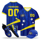 Custom Curaçao 2026 World Cup High Quality Soccer Stadium Version Jersey Sneakers Sports Shoes and Hat Combo Offer Personalized Team Name and Logo ZH-F025153-2