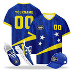 Custom Curaçao 2026 World Cup High Quality Soccer Stadium Version Jersey Sneakers Sports Shoes and Hat Combo Offer Personalized Team Name and Logo ZH-F025153-2