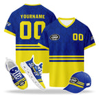 Custom Curaçao 2026 World Cup High Quality Soccer Stadium Version Jersey Sneakers Sports Shoes and Hat Combo Offer Personalized Team Name and Logo ZH-F025153-3