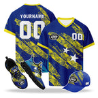 Custom Curaçao 2026 World Cup High Quality Soccer Stadium Version Jersey Sneakers Sports Shoes and Hat Combo Offer Personalized Team Name and Logo ZH-F025153-4