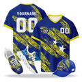Custom Curaçao 2026 World Cup High Quality Soccer Stadium Version Jersey Sneakers Sports Shoes and Hat Combo Offer Personalized Team Name and Logo ZH-F025153-4