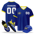 Custom Curaçao 2026 World Cup High Quality Soccer Stadium Version Jersey Sneakers Sports Shoes and Hat Combo Offer Personalized Team Name and Logo ZH-F025153-5