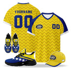 Custom Curaçao 2026 World Cup High Quality Soccer Stadium Version Jersey Sneakers Sports Shoes and Hat Combo Offer Personalized Team Name and Logo ZH-F025154-1