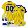 Custom Curaçao 2026 World Cup High Quality Soccer Stadium Version Jersey Sneakers Sports Shoes and Hat Combo Offer Personalized Team Name and Logo ZH-F025154-1