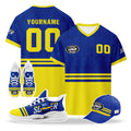 Custom Curaçao 2026 World Cup High Quality Soccer Stadium Version Jersey Sneakers Sports Shoes and Hat Combo Offer Personalized Team Name and Logo ZH-F025154-3