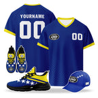 Custom Curaçao 2026 World Cup High Quality Soccer Stadium Version Jersey Sneakers Sports Shoes and Hat Combo Offer Personalized Team Name and Logo ZH-F025154-5