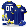 Custom Curaçao 2026 World Cup High Quality Soccer Stadium Version Jersey Sneakers Sports Shoes and Hat Combo Offer Personalized Team Name and Logo ZH-F025154-5