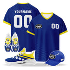 Custom Curaçao 2026 World Cup High Quality Soccer Stadium Version Jersey Sneakers Sports Shoes and Hat Combo Offer Personalized Team Name and Logo ZH-F025154-5