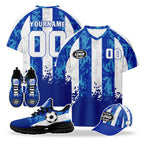 Custom Uruguay 2026 World Cup High Quality Soccer Stadium Version Jersey Sneakers Sports Shoes and Hat Combo Offer Personalized Team Name and Logo ZH-F025155-2