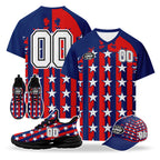 Custom 2026 World Cup United States High Quality Soccer Stadium Version Jersey Sneakers Sports Shoes and Hat Combo Offer Personalized Team Name and Logo ZH-F028064-10