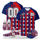 Custom 2026 World Cup United States High Quality Soccer Stadium Version Jersey Sneakers Sports Shoes and Hat Combo Offer Personalized Team Name and Logo ZH-F028064-10