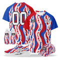 Custom 2026 World Cup United States High Quality Soccer Stadium Version Jersey Sneakers Sports Shoes and Hat Combo Offer Personalized Team Name and Logo ZH-F028064-1