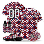 Custom 2026 World Cup United States High Quality Soccer Stadium Version Jersey Sneakers Sports Shoes and Hat Combo Offer Personalized Team Name and Logo ZH-F028064-3