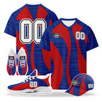 Custom 2026 World Cup United States High Quality Soccer Stadium Version Jersey Sneakers Sports Shoes and Hat Combo Offer Personalized Team Name and Logo ZH-F028064-9