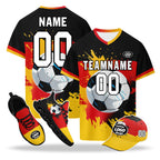 Custom Germany 2026 World Cup High Quality Soccer Stadium Version Jersey Sneakers Sports Shoes and Hat Combo Offer Personalized Team Name and Logo ZH-F028100-4