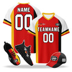 Custom Germany 2026 World Cup High Quality Soccer Stadium Version Jersey Sneakers Sports Shoes and Hat Combo Offer Personalized Team Name and Logo ZH-F028100-5